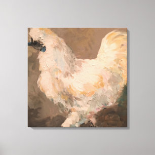 Lienzo Pintura estirada pollo de la lona de Silkie por