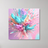 Pintura explosiva Resumen Lilac turquesa rosa