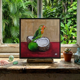 Lienzo Pintura Fiesta Tropical de Lovebird por Alfred Fox