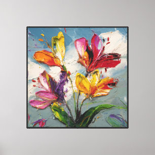 Lienzo Pintura floral abstracta sinfonía Bloom
