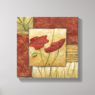 Lienzo Pintura floral con pinceladas visibles de pincel