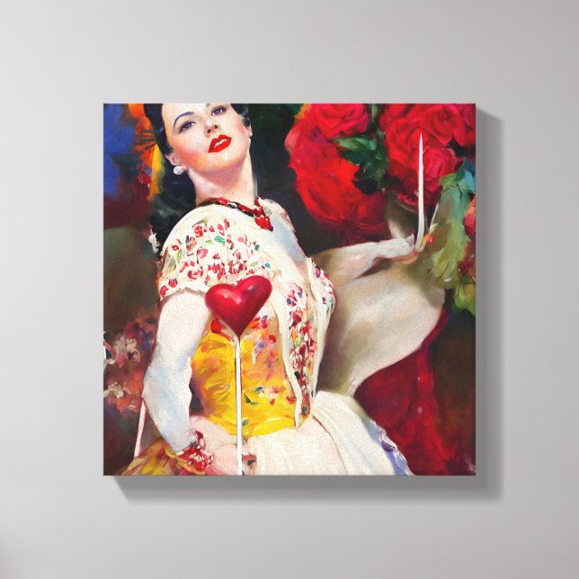 Lienzo Pintura generada por la Reina de los Corazones AI (Anverso)