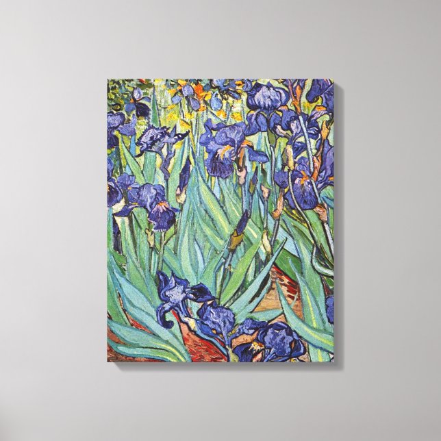 Lienzo Pintura impresionista de Van Gogh Irises (Anverso)