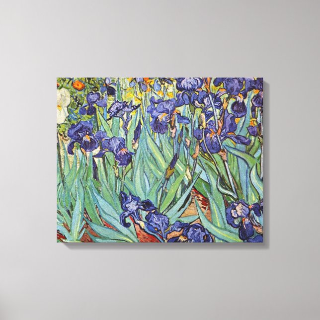 Lienzo Pintura impresionista de Van Gogh Irises (Anverso)