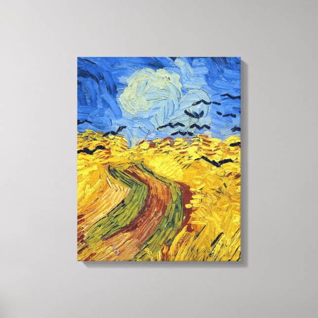 Lienzo Pintura impresionista de Van Gogh Wheat Fields (Anverso)