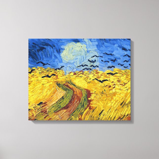 Lienzo Pintura impresionista de Van Gogh Wheat Fields (Anverso)