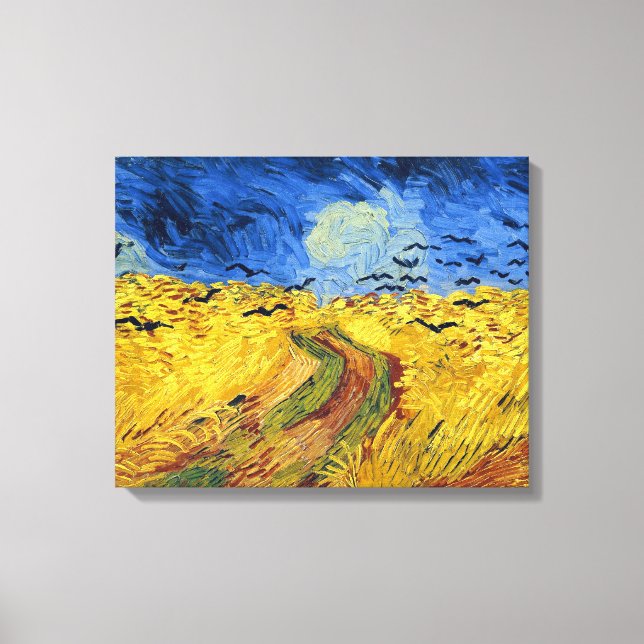 Lienzo Pintura impresionista de Van Gogh Wheat Fields (Anverso)
