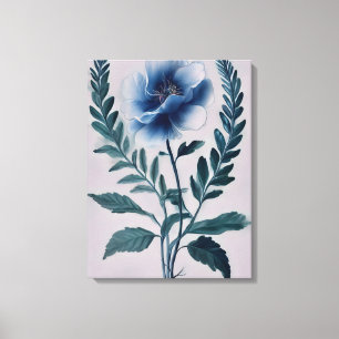 Lienzo Pintura llamativa de flores azules