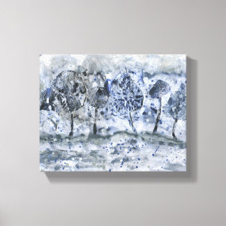 Lienzo Pintura moderna, bosque invernal