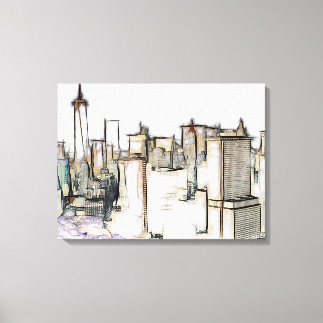 Lienzo Pintura moderna de tela de Nueva York (Anverso)
