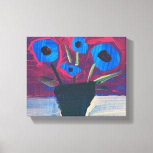 Lienzo Pintura moderna, flores en el florero