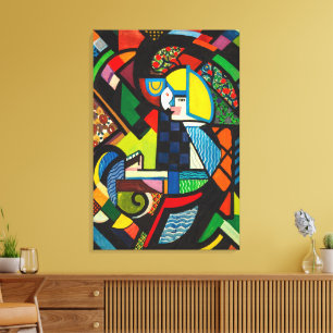 Lienzo Pintura Modernista Geométrica Abstracta Colorida