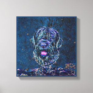 Lienzo Pintura nocturna azul estrellada en el territorio