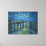 Lienzo Pintura nocturna de Van Gogh Starry Rhone<br><div class="desc">Vincent Van Gogh (30 de marzo de 1853 a 29 de julio de 1890) fue un influyente pintor holandés posimpresionista. Este cuadro es Noche estrellada sobre el Ródano.</div>