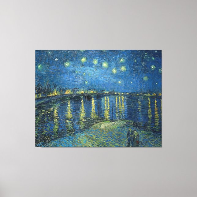 Lienzo Pintura nocturna de Van Gogh Starry Rhone (Anverso)