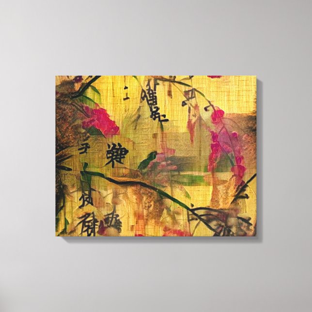 Lienzo Pintura oriental. Estilo japonés (Anverso)