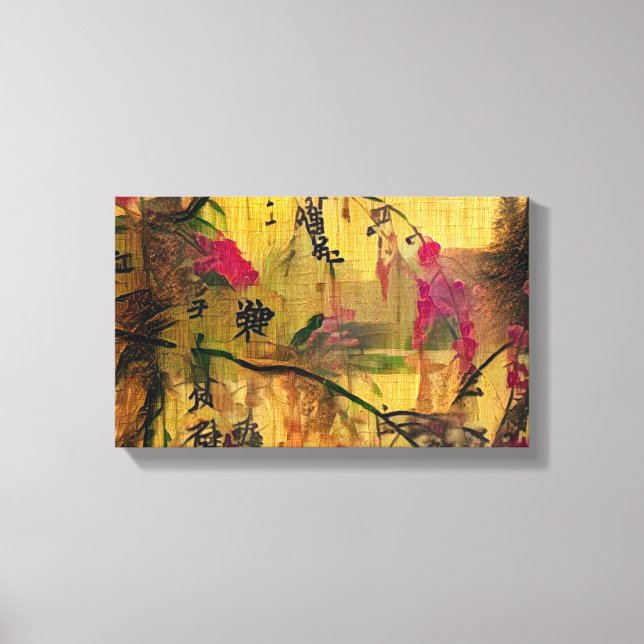 Lienzo Pintura oriental. Estilo japonés (Anverso)