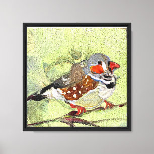 Lienzo Pintura, pájaro y naturaleza
