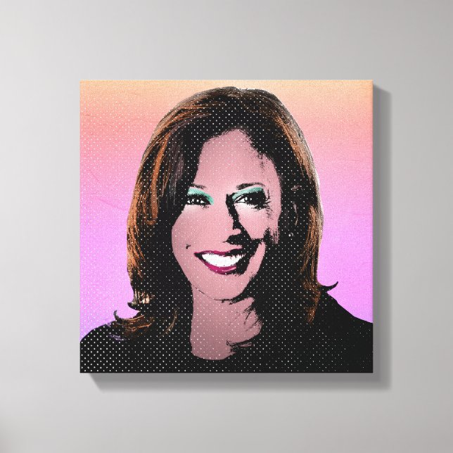 Lienzo Pintura pop de Kamala Harris (Anverso)