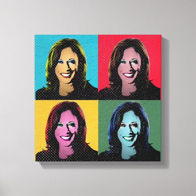 Lienzo Pintura pop de Kamala Harris (Anverso)