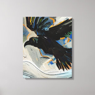 Lienzo Pintura raven negra