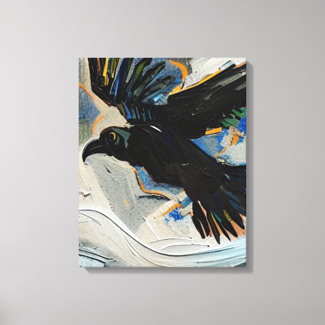 Lienzo Pintura raven negra (Anverso)