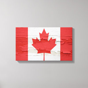Lienzo Pintura resistida bandera canadiense