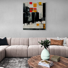 Lienzo Pintura Resumen "El puerto de la batalla". Canvas 