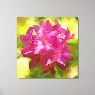 Lienzo Pintura rosa de flores de rododendros