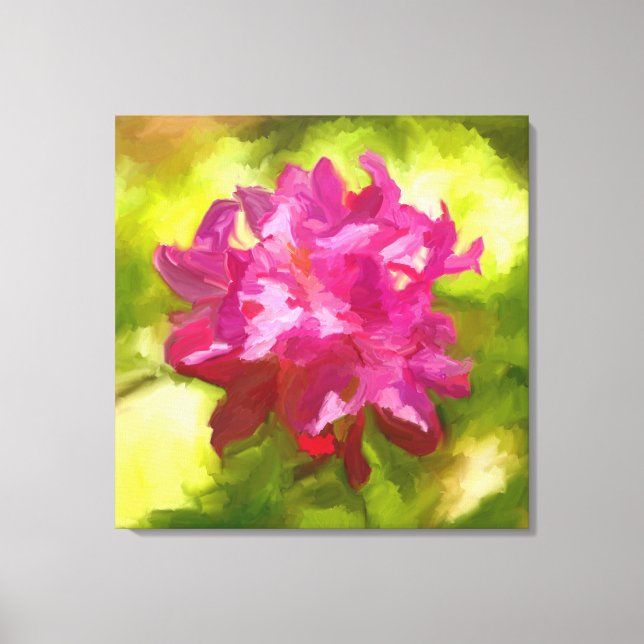 Lienzo Pintura rosa de flores de rododendros (Anverso)