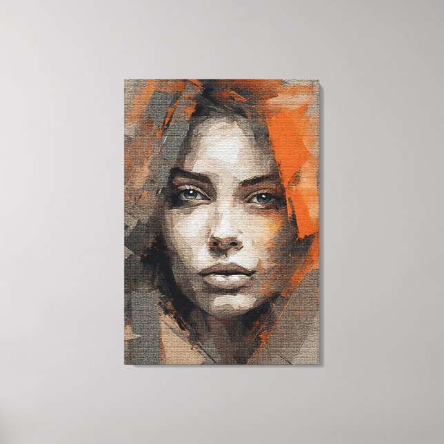Lienzo Pintura rosto de mulher Impressão Canvas Premium  (Anverso)