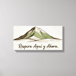 Lienzo Pintura Rústica: Montaña, Paz y Minimalismo