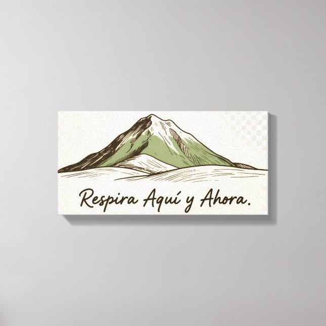 Lienzo Pintura Rústica: Montaña, Paz y Minimalismo (Anverso)