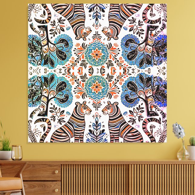 Lienzo pintura simple de madhubani (Insitu (Sala de estar))