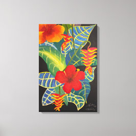 Lienzo Pintura tropical de flores de jengibre @3dudes1lif