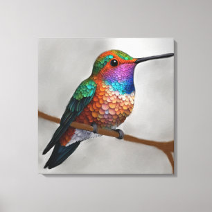 Lienzo Pintura vibrante del colibrí de Allen