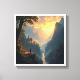 Lienzo Pinturas Digitales de Paisajes de Fantasía para Pa