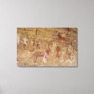 Lienzo Pinturas rupestres prehistóricas, Akakus, Sahara