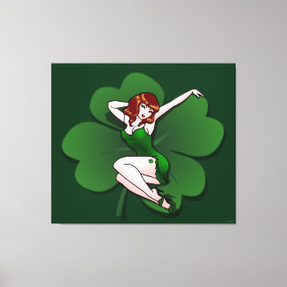 Lienzo Pinup Chica Canvas Lucky Irish Pinup Art Deco Prin