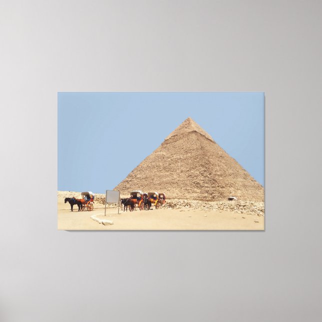 Lienzo Pirámide de Khafre y una cadena de carros (Anverso)