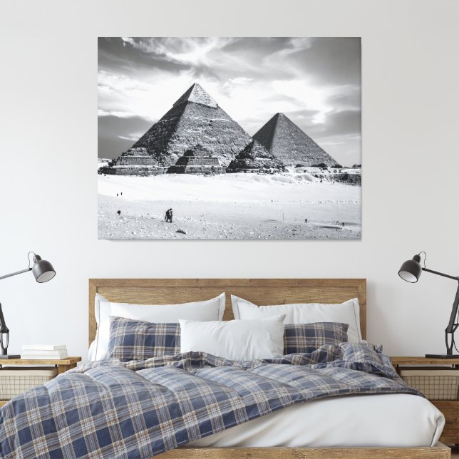Lienzo Pirámides en Blanco y Negro (Insitu(Dormitorio))