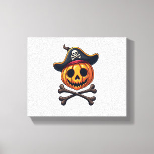 Lienzo Pirata de calabaza - camiseta de cráneo de Hallowe