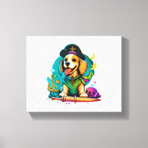 Lienzo Pirata de perro de Golden Retriever