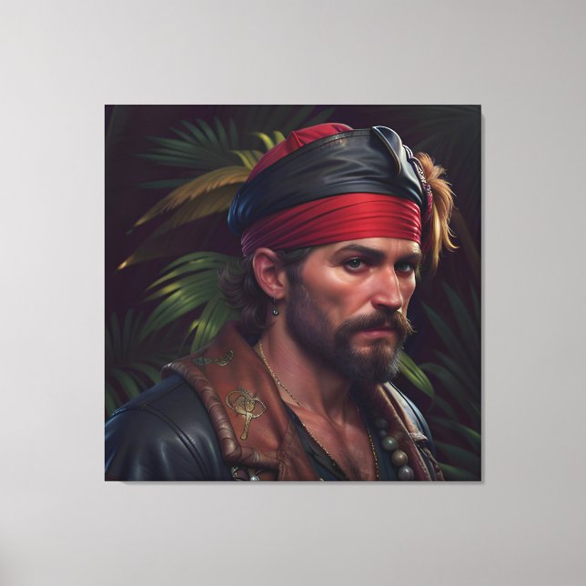 Lienzo Pirata Man Red Band Tropical (Anverso)