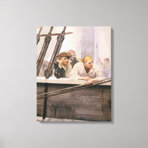 Lienzo Piratas Antiguos Brig Pacto en Niebla por NC Wyeth