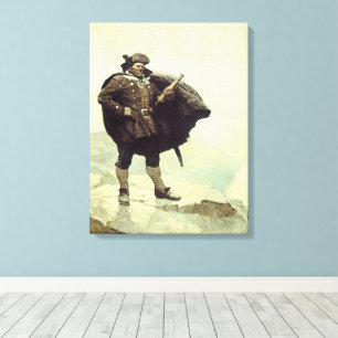 Lienzo Piratas antiguos, capitán Bill Bones por NC Wyeth