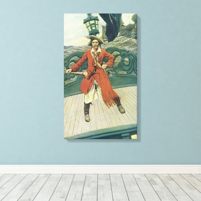 Lienzo Piratas antiguos, Capitán Keitt por Howard Pyle (Insitu (piso de madera))