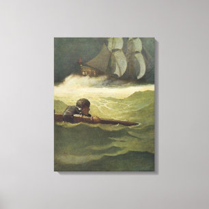 Lienzo Piratas antiguos, naufragio del pacto por NC Wyeth