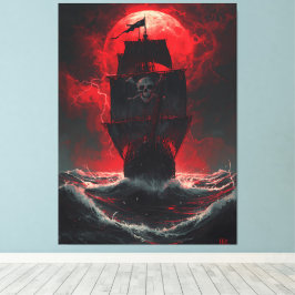 Lienzo Piratas de la Luna de Sangre: Galeón maldito del C