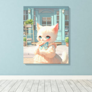 Lienzo Piruleta Mágica: Tienda de Dulces del Bebé Gato Ba